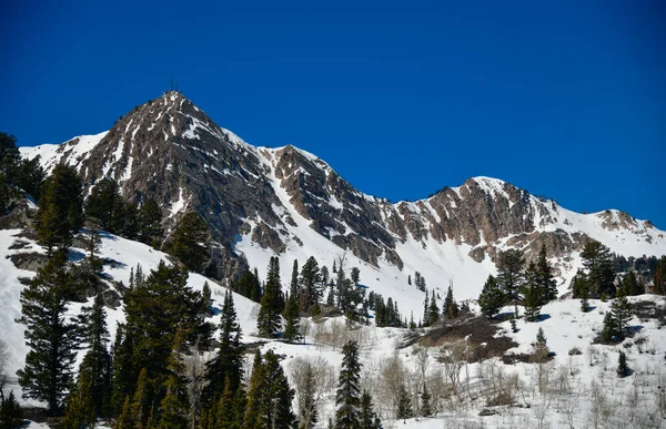 Beautiful Landscape Snowbasin Ski Resort Utah Snow Slopes Rocky Mountains — Fotografia de Stock