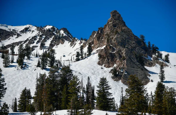 Beautiful Landscape Snowbasin Ski Resort Utah Snow Slopes Rocky Mountains — Stock Photo, Image