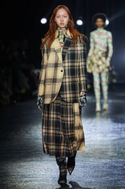 MILAN, ITALY - FEBRUARY 23: A model walks the runway at the Roberto Cavalli fashion show during the Milan Fashion Week Fall/Winter 2022/2023 on February 23, 2022 in Milan, Italy.