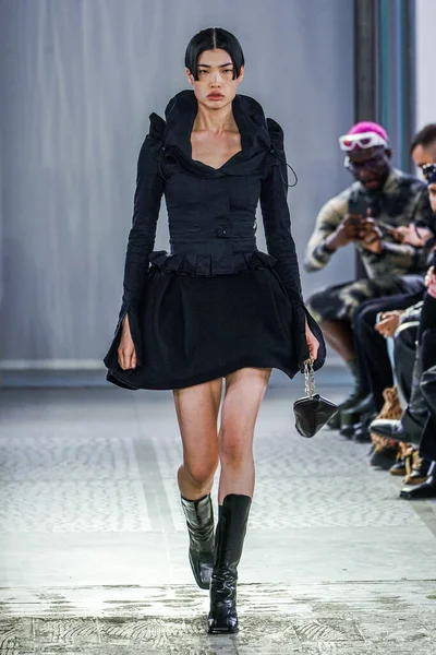 Milan Italy February Model Walks Runway Trussardi Fashion Show Milan — Photo