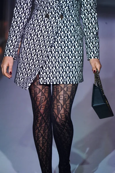 Milan Italy February Model Walks Runway Elisabetta Franchi Fashion Show — Stock Photo, Image