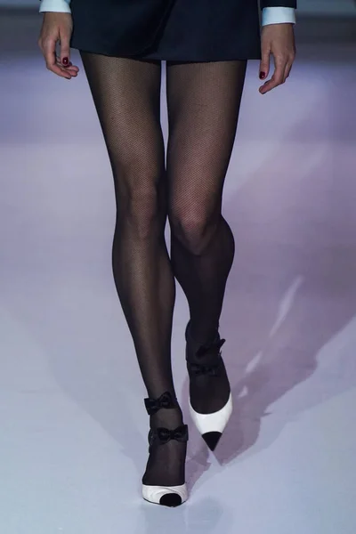 Milan Italy February Model Walks Runway Elisabetta Franchi Fashion Show — стоковое фото
