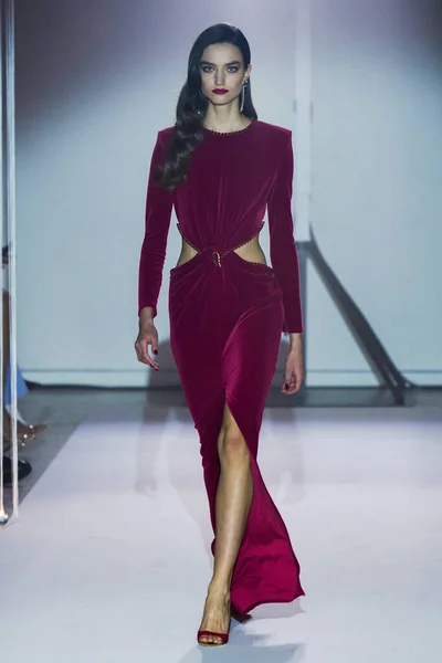 Milan Italy February Model Walks Runway Elisabetta Franchi Fashion Show — Foto Stock