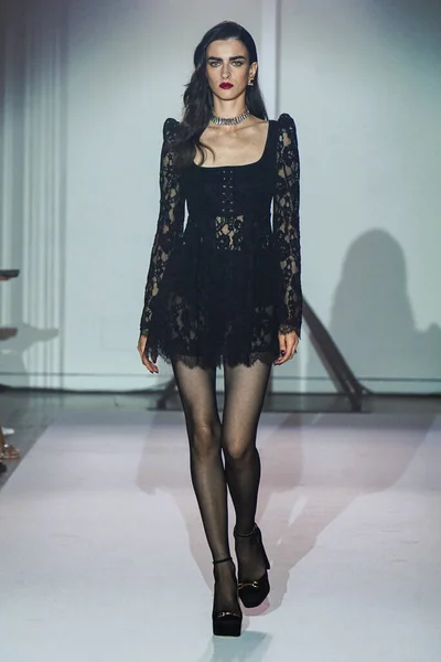 Milan Italy February Model Walks Runway Elisabetta Franchi Fashion Show — Foto Stock