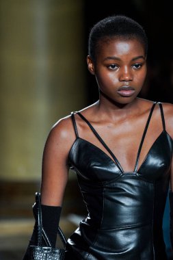 MILAN, ITALY - FEBRUARY 26: A model walks the runway at the Ermanno Scervino fashion show during the Milan Fashion Week Fall/Winter 2022/2023 on February 26, 2022 in Milan, Italy.