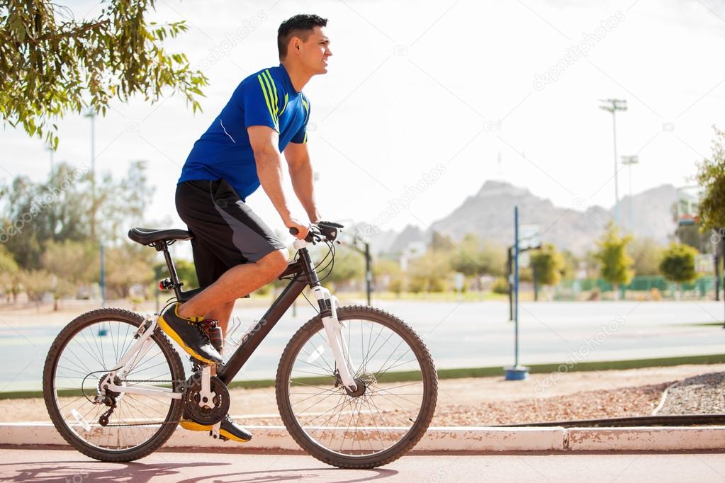Working out on a bike
