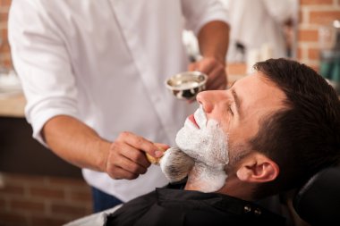 Ready for a shave at the barber's clipart