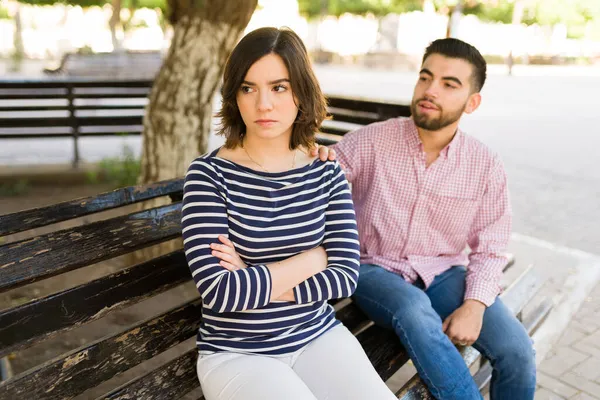 Alsjeblieft Wees Niet Boos Knappe Vriend Zegt Sorry Vraagt Vergeving — Stockfoto