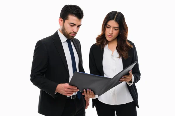 Professional Accountants Looking Finances Client Working Legal Papers Together — Stock Photo, Image