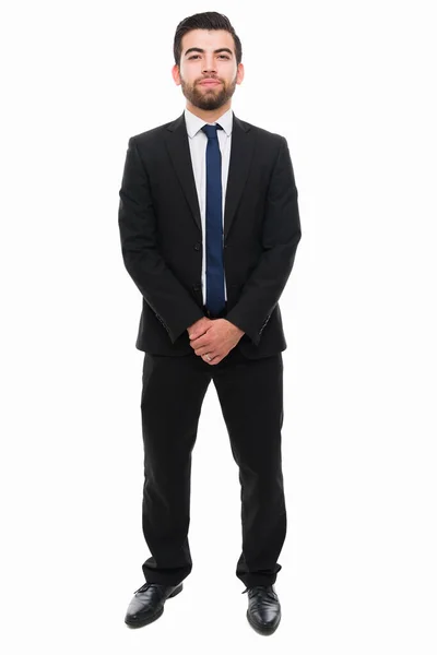 Pronto Para Fazer Negócios Comprimento Total Profissional Advogado Vestindo Terno — Fotografia de Stock