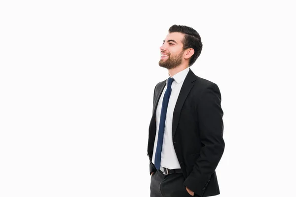 Cheerful Young Man Looking Ahead Feeling Excited Future Business Man — Stock Photo, Image