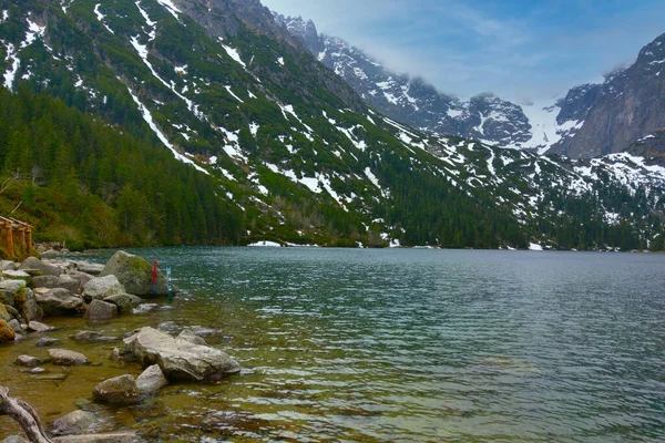 Veduta Del Lago Montagna Sullo Sfondo Della Montagna Del Cielo — Foto Stock