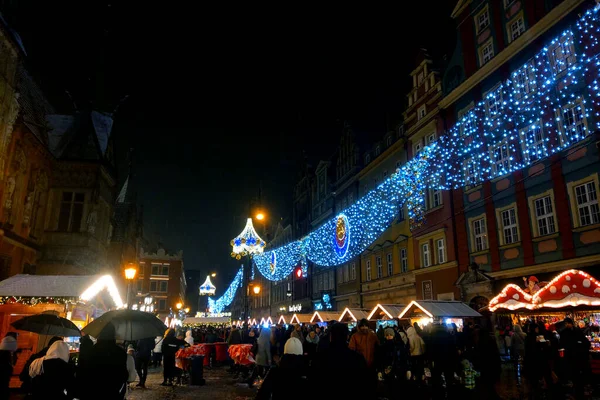 Wrocław Polska Listopada 2022 Romantyczny Jarmark Bożonarodzeniowy Zakupy Świąteczne Towary — Zdjęcie stockowe