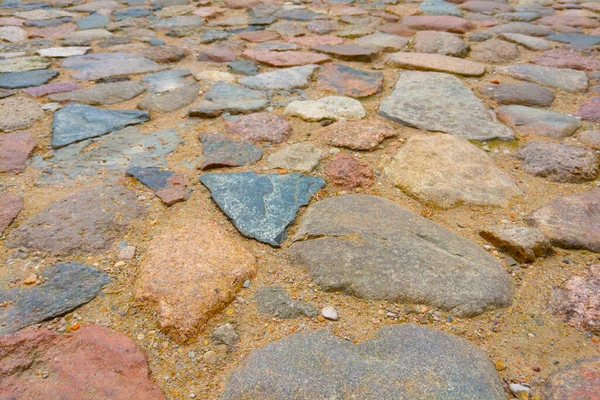 Ξαπλωμένες Πέτρες Στο Έδαφος Για Περπάτημα Στο Παλιό Μέρος — Φωτογραφία Αρχείου