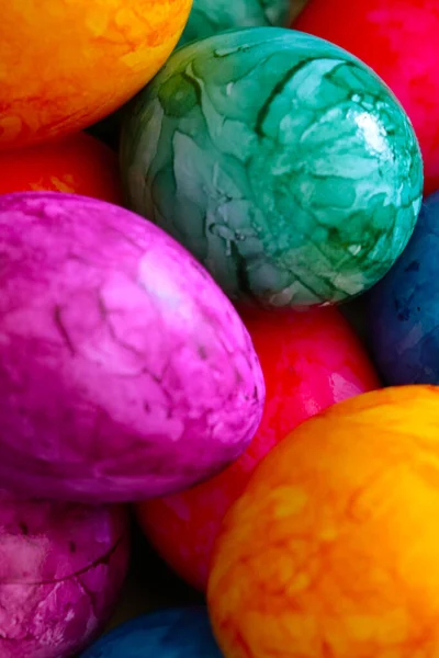 Fondo Con Huevos Pascua Huevos Pascua Naturales Pintados Tradición Festiva — Foto de Stock