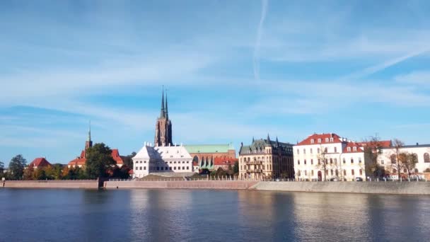 Breslau Polen November 2021 Szenische Ansicht Der Altstadt Und Der — Stockvideo