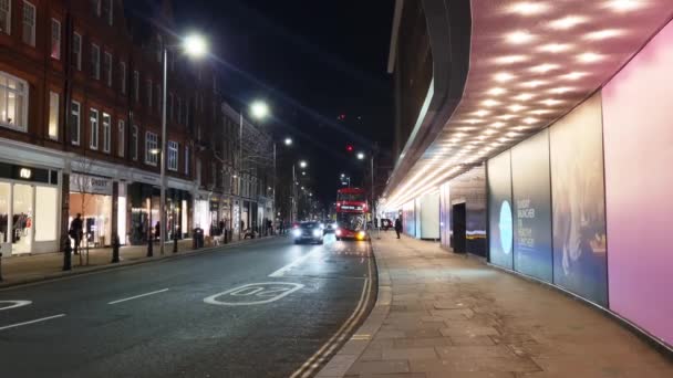 Londen Verenigd Koninkrijk Februari 2022 Nachtverkeer Straten Van Londen — Stockvideo