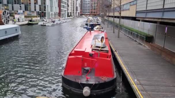 London Storbritannien Februari 2022 Vacker Utsikt Över Liten Kanal Ett — Stockvideo