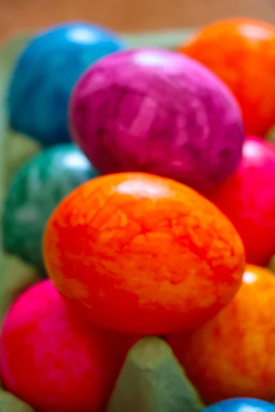 Out Focus Blurry Background Easter Multi Colored Eggs — Foto de Stock