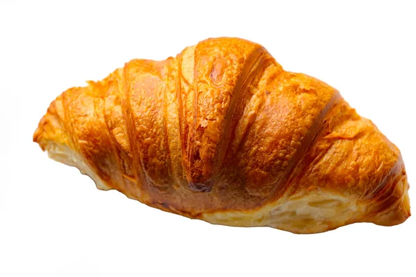 Delicious Fresh Croissant White Background Baking — Stock Photo, Image