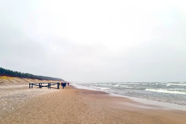 Vista Sul Freddo Mar Baltico Inverno Costa Del Mare Spiaggia — Foto Stock