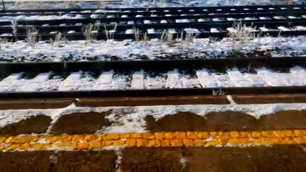 Hareket Halindeki Bir Trenin Raylarının Görüntüsü — Stok video