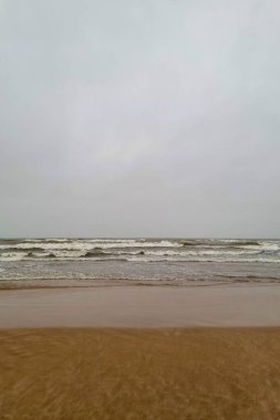 Deniz kıyısında ya da okyanusta mistik bir sonbahar sabahı