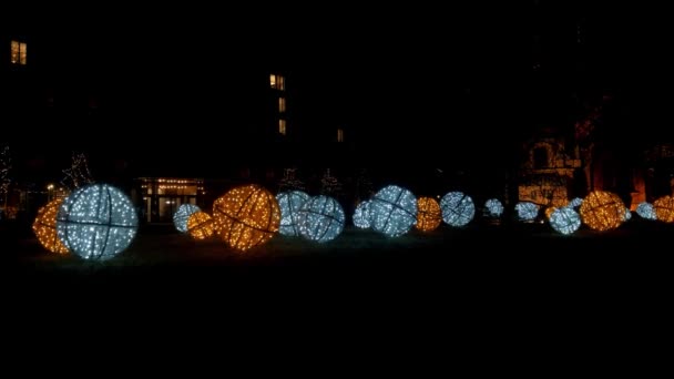 Illumination Nocturne Dans Ville — Video