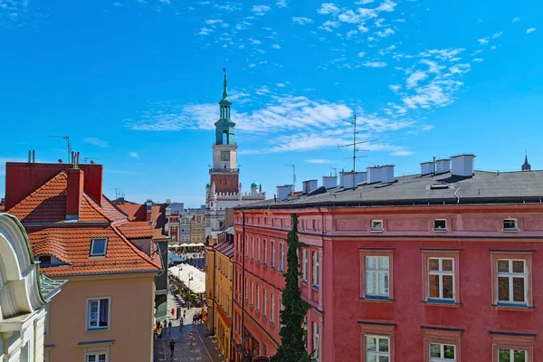 Poznan Polônia Agosto 2021 Vista Das Casas Antigas Praça Mercado — Fotografia de Stock