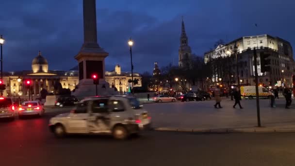 Londra Regno Unito Febbraio 2022 Vita Notturna Strade Londra Traffico — Video Stock