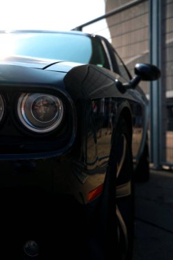 Wroclaw, Polonya, 25 Ağustos 2021 Siyah güçlü hızlı araba