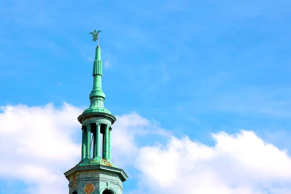 Poznan Poland May 2021 Tower Spire Old Part City Blue — Stock Photo, Image