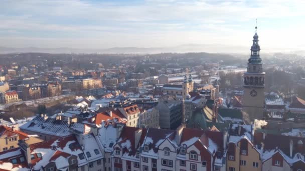 Klodzko Poland December 2021 View Winter City Winter Morning — Vídeo de Stock