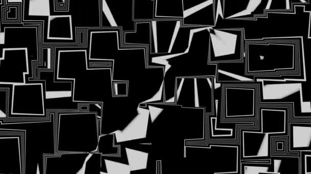 Video Abstract Black White Optical Illusion Looped Movement Hypnotic Transformation — Stockvideo