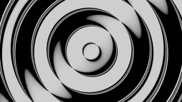 Animation Concentric Circles Black White Background — Stok video