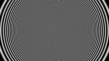 Hypnotic black and white circles in motion. Animation