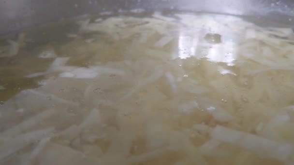 Time Lapse Cooking Cabbage Soup Saucepan Making Soup Home — Stock Video