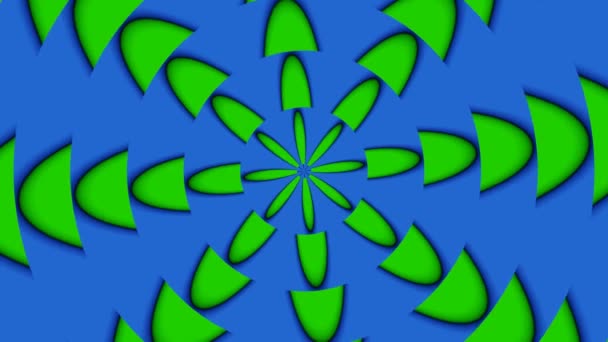 Bright Green Blue Video Animation Hypnosis Concept Abstract Background Circular — Video