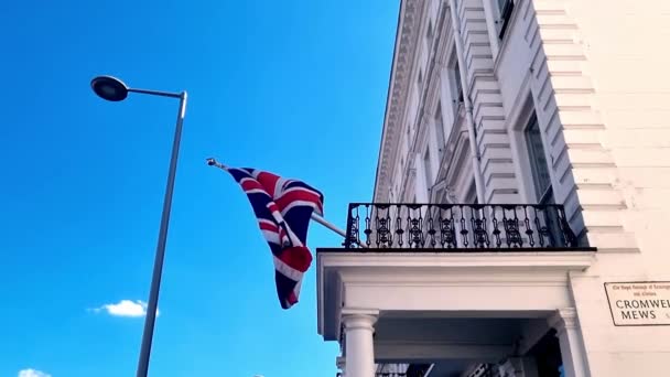 London United Kingdom June 2022 Flag Great Britain Flutters Wind — 비디오