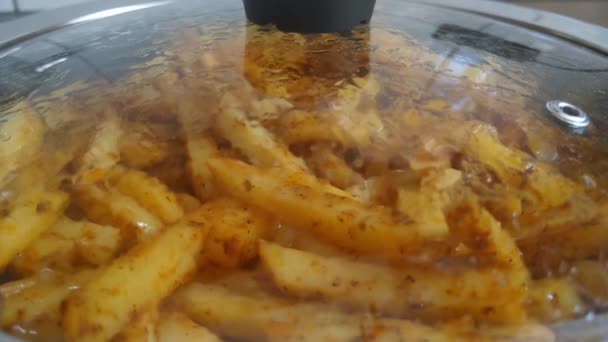 Potatoes Being Prepared Frying Pan Lid Homemade Food — Vídeo de stock