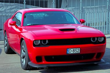 Wroclaw, Poland, August 22, 2021 powerful sports car Dodge Challenger