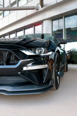 Wroclaw, Poland, August 22, 2021: beautiful optics of a modern car Ford Mustang. Sporty and powerful Mustang
