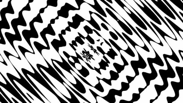 Render Animated Video Abstract Black White Video Curvature Waves — Stockvideo