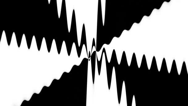 Black White Abstraction Video Changing Wave Bands — Wideo stockowe