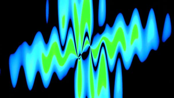 Bright Blue Green Lines Black Background Video Animated Video Looping — Video