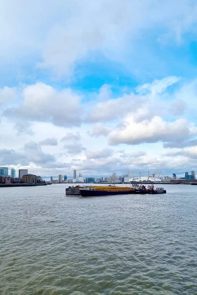 Londres Royaume Uni Février 2022 Grand Navire Sur Tamise Londres — Photo