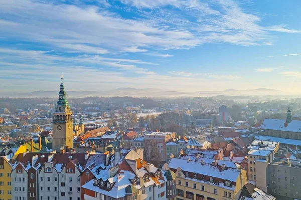 Klodzko Polen Dezember 2021 Stadtblick Von Oben Einem Sonnigen Wintertag — Stockfoto