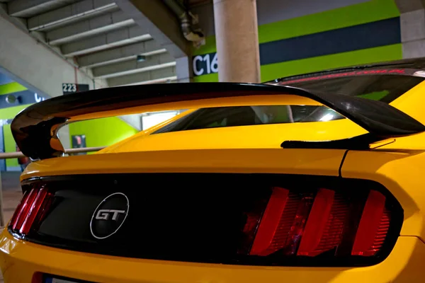 Wroclaw Pologne Août 2021 Vue Arrière Aileron Une Ford Mustang — Photo