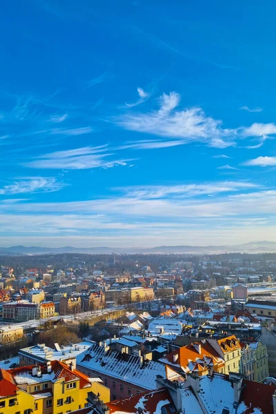 Klodzko Polen Dezember 2021 Stadtblick Von Oben Einem Sonnigen Wintertag — Stockfoto