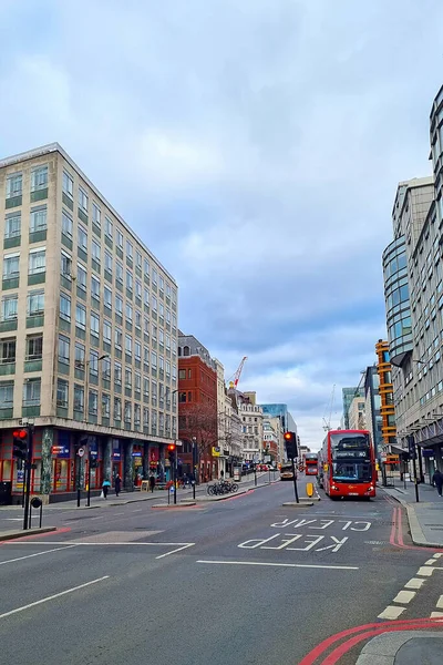 Londyn Wielka Brytania Lutego 2022 Piękna Architektura Londynie Transport Publiczny — Zdjęcie stockowe